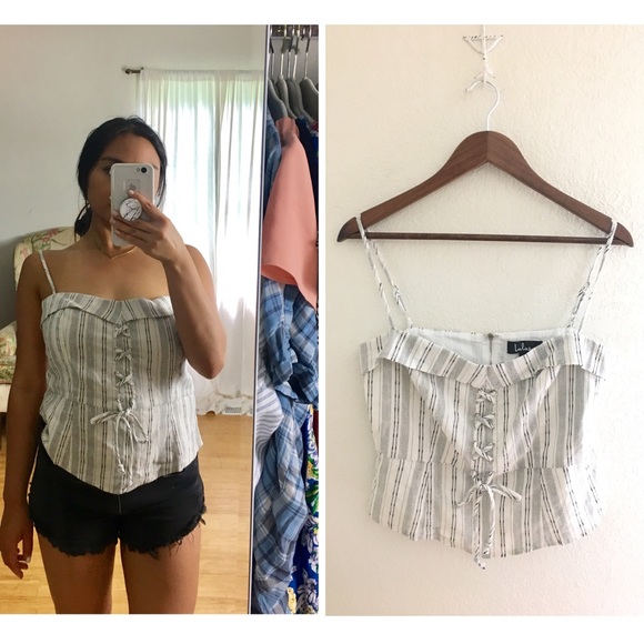 Lulus Tops - Lulu's | Linen Striped Cami Tank Top NEW!💘